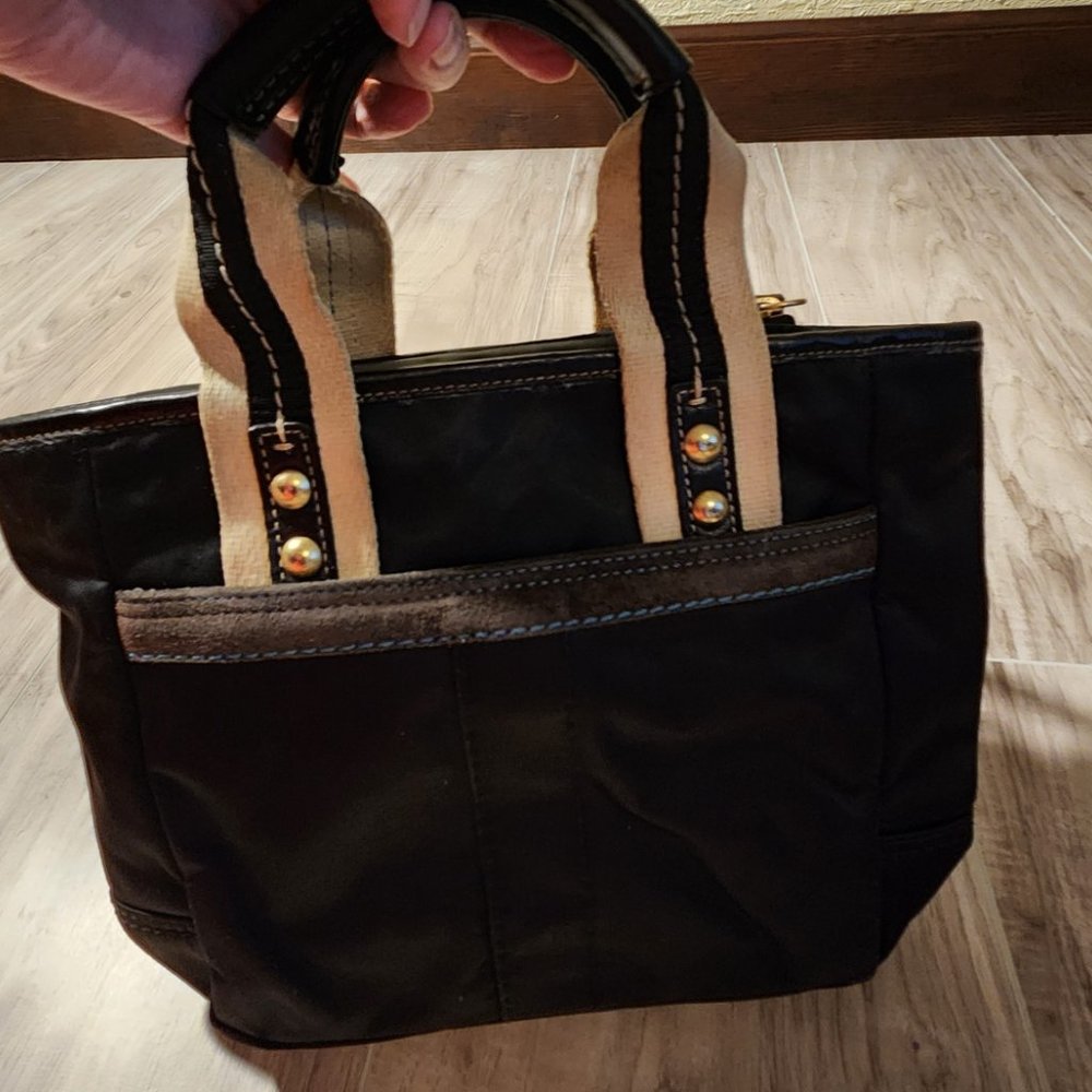Vintage Coach Hampton Black Y2K Handbag Tote Purse - Picture 3 of 10